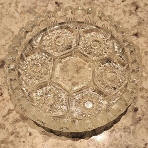 Vintage Pressed Glass Ashtray From Italy "The European Collection"